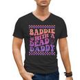 Baddie With A Dead Daddy Dead Dad Club Baddie On Back Men's V-Neck T-Shirt