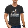 Bald Eagle Dad Mom Three Eaglet Chicks Babies In The Nest Men's V-Neck T-Shirt