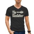 The Bassfather Distressed Bass Player Dad Fathers Day Men's V-Neck T-Shirt