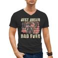 Best Boxer Dad Ever USA Flag American Dog Animal Lover Men's V-Neck T-Shirt