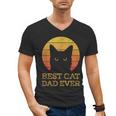 Best Cat Dad Ever Vintage Cat Daddy Fathers Day Men's V-Neck T-Shirt