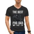 Best Pug Dad Ever Fathers Day Cute Daddy Dad Pug Men's V-Neck T-Shirt