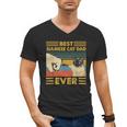 Best Siamese Cat Dad Ever Retro Vintage Sunset Men's V-Neck T-Shirt