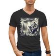 Bigfoot With Alien Reading A Book Bigfoot And UFO Men's V-Neck T-Shirt