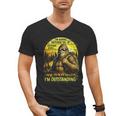 Bigfoot Outdoor Hiking Dad Joke Im Outstanding Sasquatch Men's V-Neck T-Shirt
