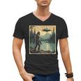 Bigfoot Sasquatch Alien Spaceship UFO Introvert Bruh Men's V-Neck T-Shirt Bigfoot Sasquatch Alien Spaceship UFO Introvert Bruh Men's V-Neck T-Shirt