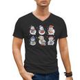 Book Lover Teacher Snowman Reading Books Christmas Winter Men's V-Neck T-Shirt