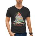 All Booked For Christmas Book Lovers Xmas Tree Lights Men's V-Neck T-Shirt