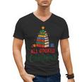 All Booked For Christmas Librarian Reader Xmas Pajama Men's V-Neck T-Shirt