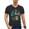 Books Dragon Reading Book Lover Men's V-Neck T-Shirt