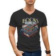 Books Rock Rock'n Roll Science Of Reading Teachers Guitar Men's V-Neck T-Shirt