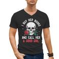 I Buy Her Books And Call Her A Good Girl Skull Rose Bookworm Men's V-Neck T-Shirt