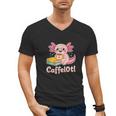 Caffelotl Cute Axolotl Pun Coffee Book Lover Kawaii Humor Men's V-Neck T-Shirt