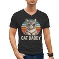 Cat Daddy Shirt Men Cat Lover Dad Fathers Day Men's V-Neck T-Shirt