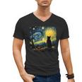 Cat Starry Night Van Gogh Cat For Cat Lover Cat Mom Cat Dad Men's V-Neck T-Shirt Cat Starry Night Van Gogh Cat For Cat Lover Cat Mom Cat Dad Men's V-Neck T-Shirt