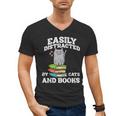 Cats And Books Read Reading Librarian Book Across America Men's V-Neck T-Shirt