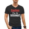 Caution I'm An Introvert Sarcastic Geek Video Gamer Jokes Men's V-Neck T-Shirt