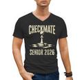 Checkmate Senior 2026 Chess Piece Class Of 2026 Graduation Men's V-Neck T-Shirt