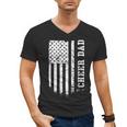 Cheer Dad Cheerleading American Flag Fathers Day Cheerleader Men's V-Neck T-Shirt
