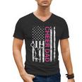 Cheer Dad Flag Pink Cheerleading Men's V-Neck T-Shirt