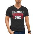 Cheer Stepdad Bonus Cheer Dad Red Men's V-Neck T-Shirt