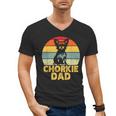 Chorkie Dad Retro Sunset Chihuahua Yorkie Mix Lover Men's V-Neck T-Shirt