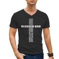 Christian Blessed Dad Cross Father's Day Best Dad Men's V-Neck T-Shirt Christian Blessed Dad Cross Father's Day Best Dad Men's V-Neck T-Shirt