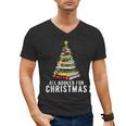 Christmas Book Tree All Booked For Xmas Men's V-Neck T-Shirt
