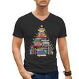 Christmas Tree Made Of Books Librarian Reader Holiday Men's V-Neck T-Shirt Christmas Tree Made Of Books Librarian Reader Holiday Men's V-Neck T-Shirt