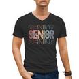Class Of 2025 Senior 2025 Graduation Leopard Retro Rainbow Men's V-Neck T-Shirt