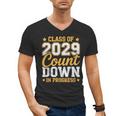 Class Of 2029 Count Down Fun First Day 8th Grade Graduation Men's V-Neck T-Shirt
