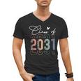Class Of 2031 School College Retro Graduation Vintage Grad Men's V-Neck T-Shirt