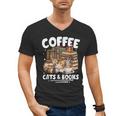 Coffee Cats And Books Cats And Reading Lovers Men's V-Neck T-Shirt