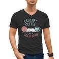 Coffee Crochet Good Book Bookish Yarn Crafter Men's V-Neck T-Shirt