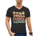Colorful Dogs Books Plants Repeat Men's V-Neck T-Shirt