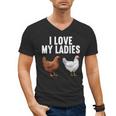 Cool Chicken Art For Men Women Dad Rooster Chicken Farmer Men's V-Neck T-Shirt