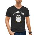 The Coolest Dad Cool Penguin By Dangerous Dad Men's V-Neck T-Shirt