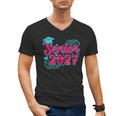 Coquette Pink Bow Senior 2027 Class Of Graduation Men's V-Neck T-Shirt