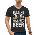 This Is My Costume Give Me A Beer Shirt Men Dad Halloween Men's V-Neck T-Shirt
