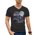 Crested Gecko Moon Retro Reptile Mom Dad Breeder Lover Men's V-Neck T-Shirt