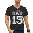 Custom Proud Volleyball Dad Number 15 Personalized For Men Men's V-Neck T-Shirt
