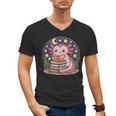 Cute Axolotl Reading Books Cozy Night Aesthetic Men's V-Neck T-Shirt