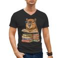 Cute Capybara Reading Books Animal Capybara Bookworms Men's V-Neck T-Shirt