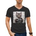 Cute Cat Mugshot Humorous Cat For Cats Lover Cat Mom Cat Dad Men's V-Neck T-Shirt