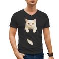 Cute Cat Pocket Cat Mom Cat Dad Cat Lover Men's V-Neck T-Shirt Cute Cat Pocket Cat Mom Cat Dad Cat Lover Men's V-Neck T-Shirt