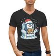 Cute Christmas Penguin Reading Book Cozy Winter Holiday Art Men's V-Neck T-Shirt
