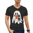 Cute Ghost Cat Reading Book Spooky Season Halloween Costume Men's V-Neck T-Shirt Cute Ghost Cat Reading Book Spooky Season Halloween Costume Men's V-Neck T-Shirt