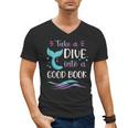 Cute Mermaid Librarian Teacher Dive Into A Good Book Reading Men's V-Neck T-Shirt Cute Mermaid Librarian Teacher Dive Into A Good Book Reading Men's V-Neck T-Shirt