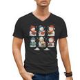 Cute Snowman Reading Books Christmas Winter Book Lover Men's V-Neck T-Shirt Cute Snowman Reading Books Christmas Winter Book Lover Men's V-Neck T-Shirt