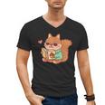 Cute Squirrel Reading A Book Lovers Anime Kawaii Women Kids Men's V-Neck T-Shirt